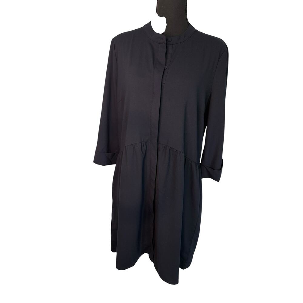 Tuckernuck Navy Tiered Shirt Dress Size M Comfortable Classic Coastal Career